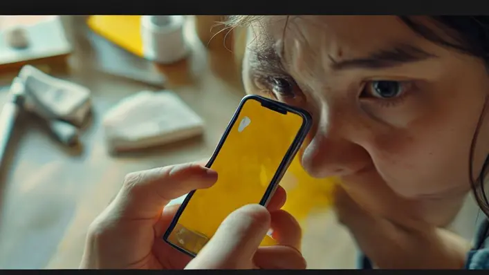 mancha amarela na tela do celular samsung